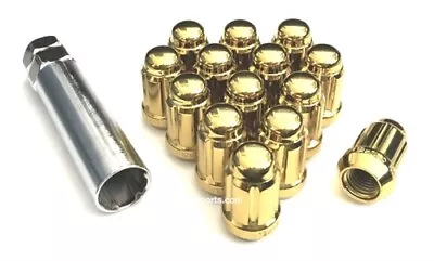 28x 1/2 GOLD SPLINE TUNER LUG NUTS WHEEL LOCKS FIT FORD MUSTANG JEEP 1/2-20 RIMS • $35.99