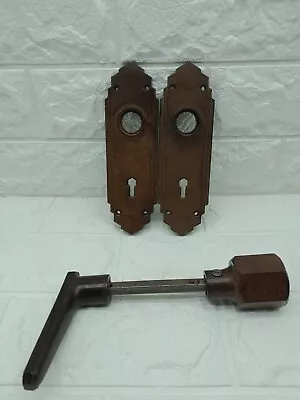 £34.99 • Buy Original 1930s Art Deco Bakelite Door Handles Skyscraper Backplates Keyhole 
