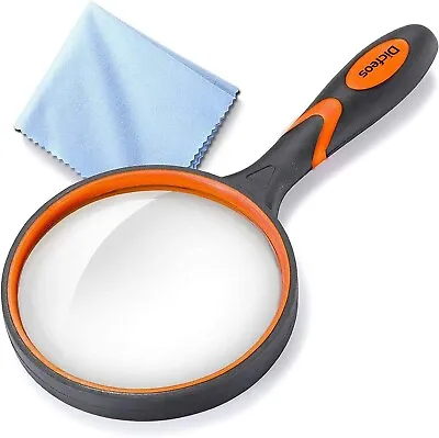 Dicfeos Magnifying Glass 10X Handheld Reading Magnifier - 100MM Large Magnifying • $13.99