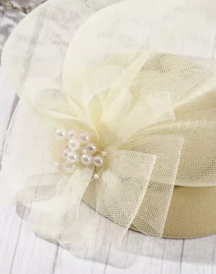 Fascinator Small Veil Wedding Hat With Alligator Hair Clip 3 Styles • $21.69