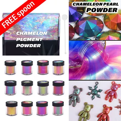 6/12pcs Chameleon Pearl Powder Pigment Color Shift Mica Powder Epoxy Resin Craft • $16.90