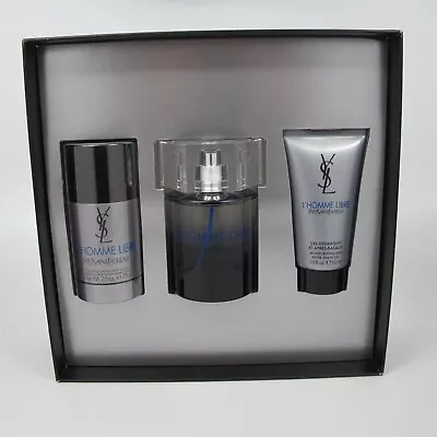 L'HOMME LIBRE By YSL 3 Pcs: 3.3 Oz EDT Spray 1.6 Oz A/S Gel & Deo Stick (2012) • $449.99