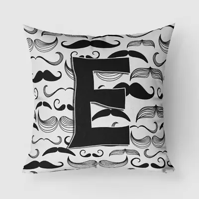 Moustache Initial Fabric Decorative Pillow Letter E • $46.68