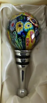 Millefiori Glass Bottle Stopper Inbox Italy • $39.99