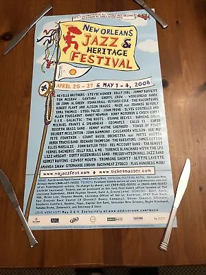 2008 Jazz And Heritage Fest Poster Miller Lite Shell Advertising Vintage 14 X 24 • $17