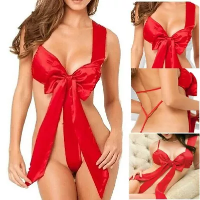 Sexy Lingerie Underwear Valentines Ladies Bedroom Outfit Naughty Knot Body Bow • £4.99
