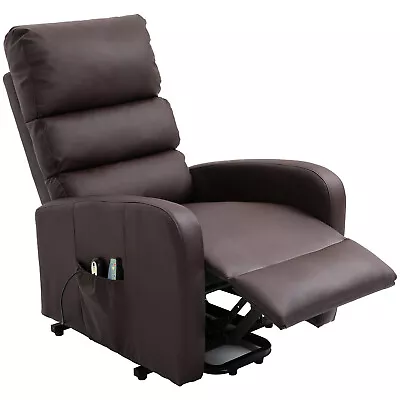 PU Leather Cinema Armchair Sofa Electric Power Lift Riser Massage Recliner Chair • £334.99