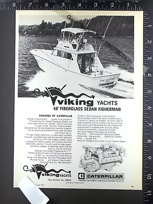 1974 ADVERTISEMENT For Viking 40 Sedan Fisherman Motor Yacht Boat • $13.50