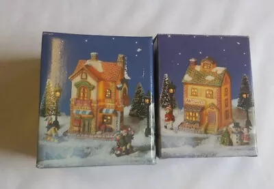 1993 Miniature Olde Town Village Porcelain Bisque Lot Of 2 Antique Shop Grocery • $18.95