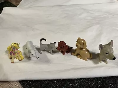 6-Miniature Plastic Animals 1”-2”dogs Cat Horse Polar Bear • $6.99