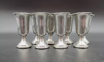 Set Of 8 Vintage Empire Weighted Pewter Shot Goblets Glasses Barware Mixology 3  • $19.99
