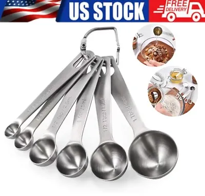 Stainless Measuring Steel 18/8 Spoons Set Cups And Quality-01Piece Heavy Duty • $5.98