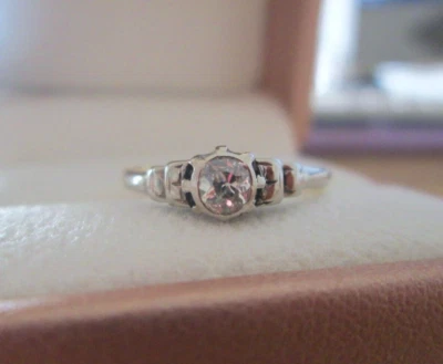 £200 • Buy Antique 18ct Yellow Gold & Platinum Old Mine Cut Bezel Solitaire Diamond Ring