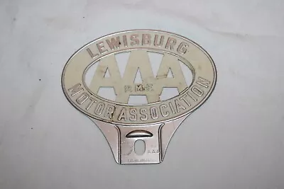 Vintage AAA License Plate Topper Lewisburg AA Motor Association Metal • $39.95