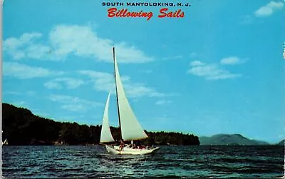 Billowing Sail South Mantoloking Sailboat New Jersey Postcard • $3.99