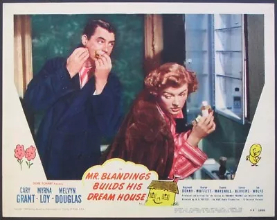 Mr. Blandings Builds His Dream House Cary Grant Myrna Loy 1948 Lobby Card #8  • $250