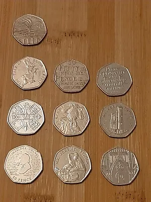 10x Commemorative 50p Coins Job Lot Milner's TowerKing Charles CoronationL169 • £7.70