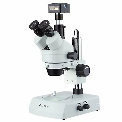 AmScope LED Trinocular Zoom Stereo Microscope 3.5X-180X + 5MP USB3 Camera • $963.99