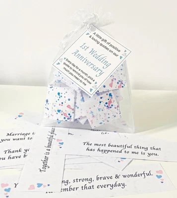 £4.50 • Buy 1st Wedding Anniversary Paper Gift Of Loving Quotes For Husband Or Wife