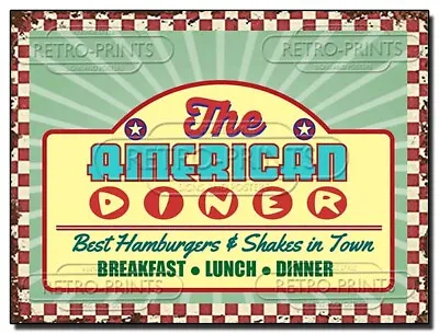 £4.95 • Buy American Diner Vintage Style Metal Wall Sign Retro Art Print Kitchen Cafe