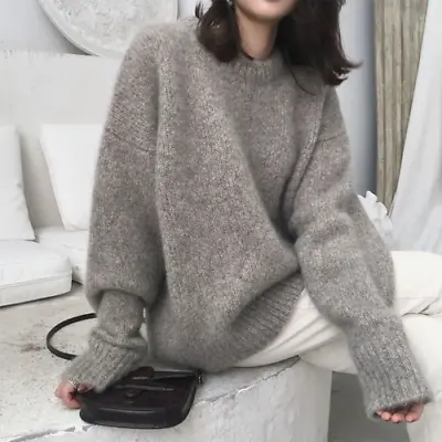 Women O Neck Thick Knit Sweater Pullover Loose Lazy Sweater Korean Coat Sweater • $88.01