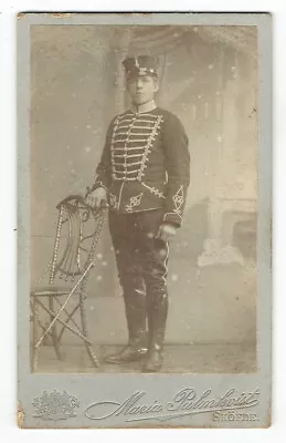 CDV Photo Man Soldier Military Hussar Phot. Maria Palmkvist Skofde Sweden (8756) • $12