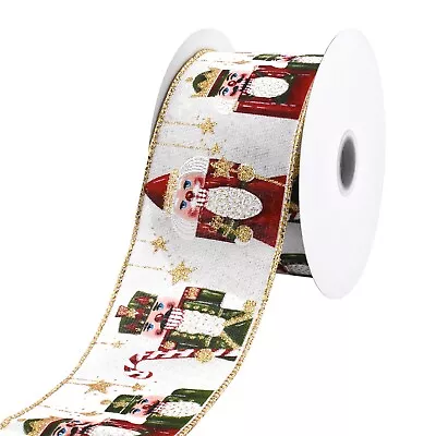 Sparkle Nutcracker Wired Ribbon 2-1/2-Inch 10-Yard • $27.95