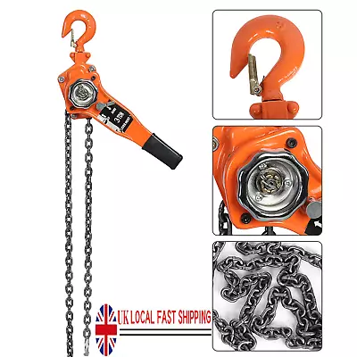 3 Ton Lever Block Chain Hoist Ratchet Type Come Along Puller Lifter Hook NEW • £86.23