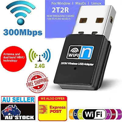 Dual Band 300Mbps USB WiFi Wireless Dongle AC600 Lan Network Adapter 2.4GHz 5GHz • $25.58