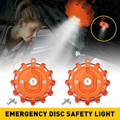 2x LED Magnetic Light Car Round Beacon Emergency Hazard Strobe Warning SOS Lamp • $21.99