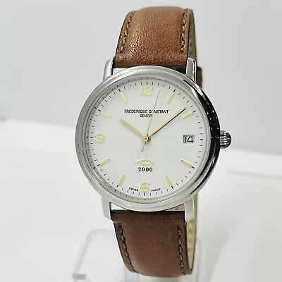 Frédérique Constant Colas 2000 Men's Leather 35mm Swiss Made Watch FC-240A36 • $275