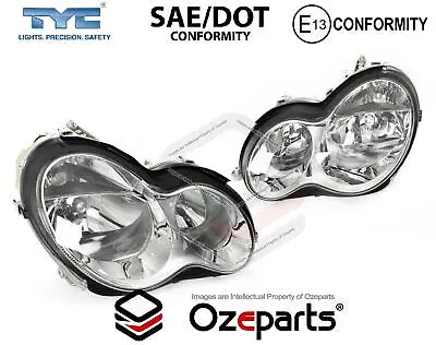 Set Pair LH+RH Head Light Lamp For Mercedes Benz C Class W203 Sedan Wagon 04~07 • $229.64