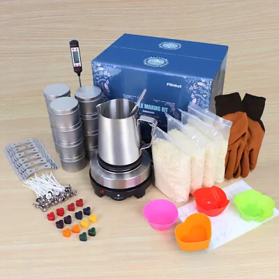 DIY Candles Making Kit Electric Wax Melter Melting Pot For Adults W/Wicks Set • £128.98