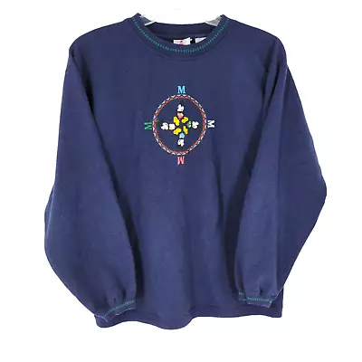 Mickey & Co. Disney Blue Sweater Cotton Blend Large Mickey Compass • $9.98