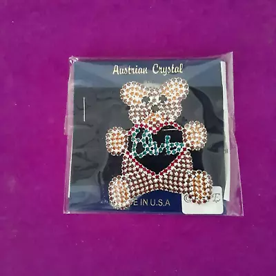 Elvis Presley Teddy Bear EPE Pin / Brooch Austrian Crystal *NEW* • $25