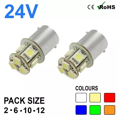 24v Side Light 149 246 R5W R10W 8 SMD BA15s LED Hella Spot Bulbs HGV Truck • $11.19