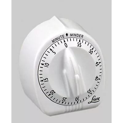 Lux Minute Minder Timer Mechanical White With Black Markings 60 Min • $8.75