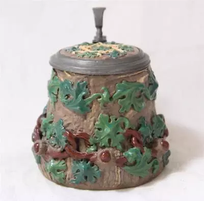 Antique Early Mettlach V&B Character Beer Stein Relief Tree Stump #216 C1850s • $165