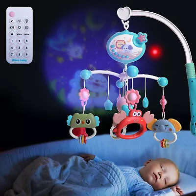 Baby Musical Bed Bell Nursery Light Crib Mobile Star Music Box Rattle Toy Remote • $29.05