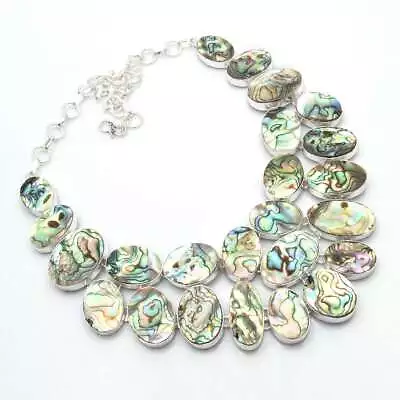 Abalone Shell Handmade Big Necklace Jewelry 118 Gms LBN-1554 • $7.50