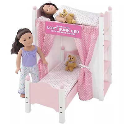 Emily Rose 18  Doll Loft Bunk Bed Doll Beds For 18 Inch Dolls Baby Doll Bun... • $129.70