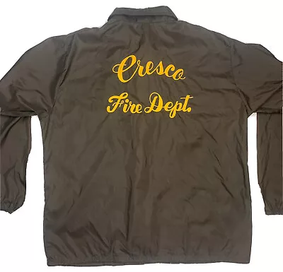 Vintage Aristo Jac By Hilton Chain Stitched Windbreaker Jacket Cresco Fire Dept • $40