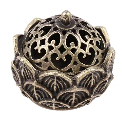 Lotus Flower Incense Burner Buddhism Buddha Holder Brass Mini Cen.$z • $3.98