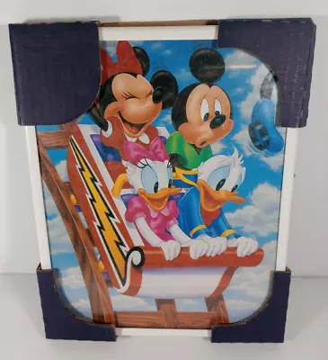 Vintage Mickey Mouse And Friends Disney Framed Wall Print Rollercoaster Carnival • $22.49