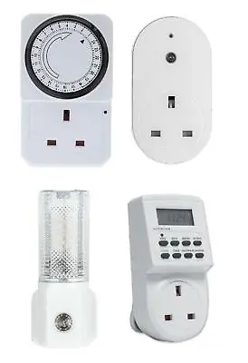 24 Hour 7 Day Holiday Auto Timer Mains Plug In Lamps Lights Switch Clock New • £7.99