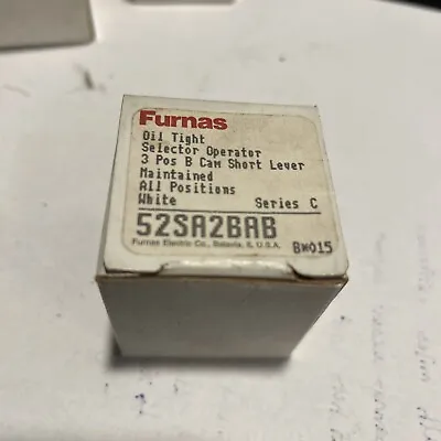 FURNAS SIEMENS 52SA2BAB 3 Position Maintained Selector Switch B CAM  New In Box • $17.50