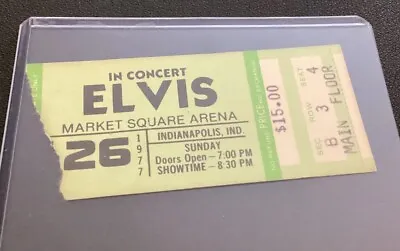 Elvis Market Square Arena June 26 1977 Indianapolis Ticket Stub / Last Concert • $2500
