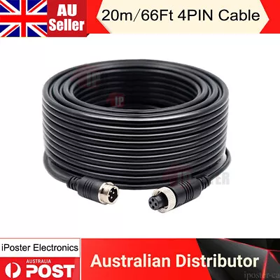  20M 4PIN Video Audio Cable For Car Truck Monitor CCD Reversing Camera IPoster • $26.99