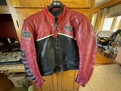 VANSON Leathers BUELL Rider’s Jacket Men’s Size Large Red And Black • $79.80