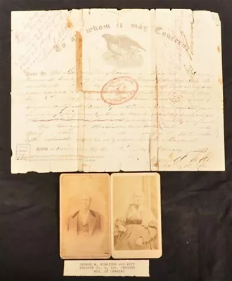 $220 • Buy Antique 1863 Civil War George W. Morrison Co. G 1st Indiana Cavalry Discharge